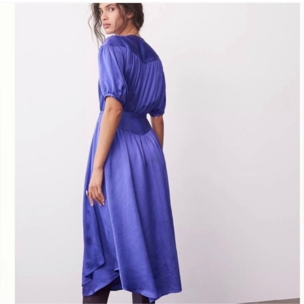 Anthropologie Violet Satin Midi Dress - Picture 2 of 5